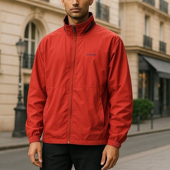 Cutter and Buck Men's Jacket Size XLarge Red Golf Windbreaker Rain Jacket - Picture 14 of 14